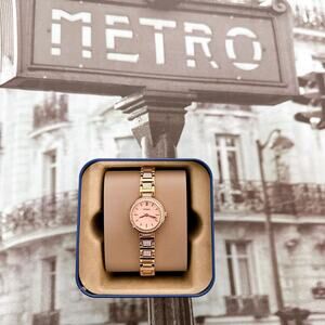 Fossil BQ3517 Karli Mini Three-Hand Rose Gold-Tone Stainless Steel Watch